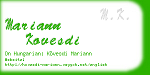 mariann kovesdi business card