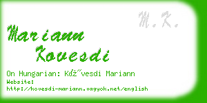 mariann kovesdi business card